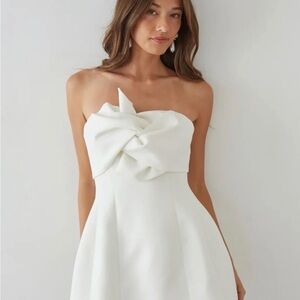American Threads Strapless White Dress